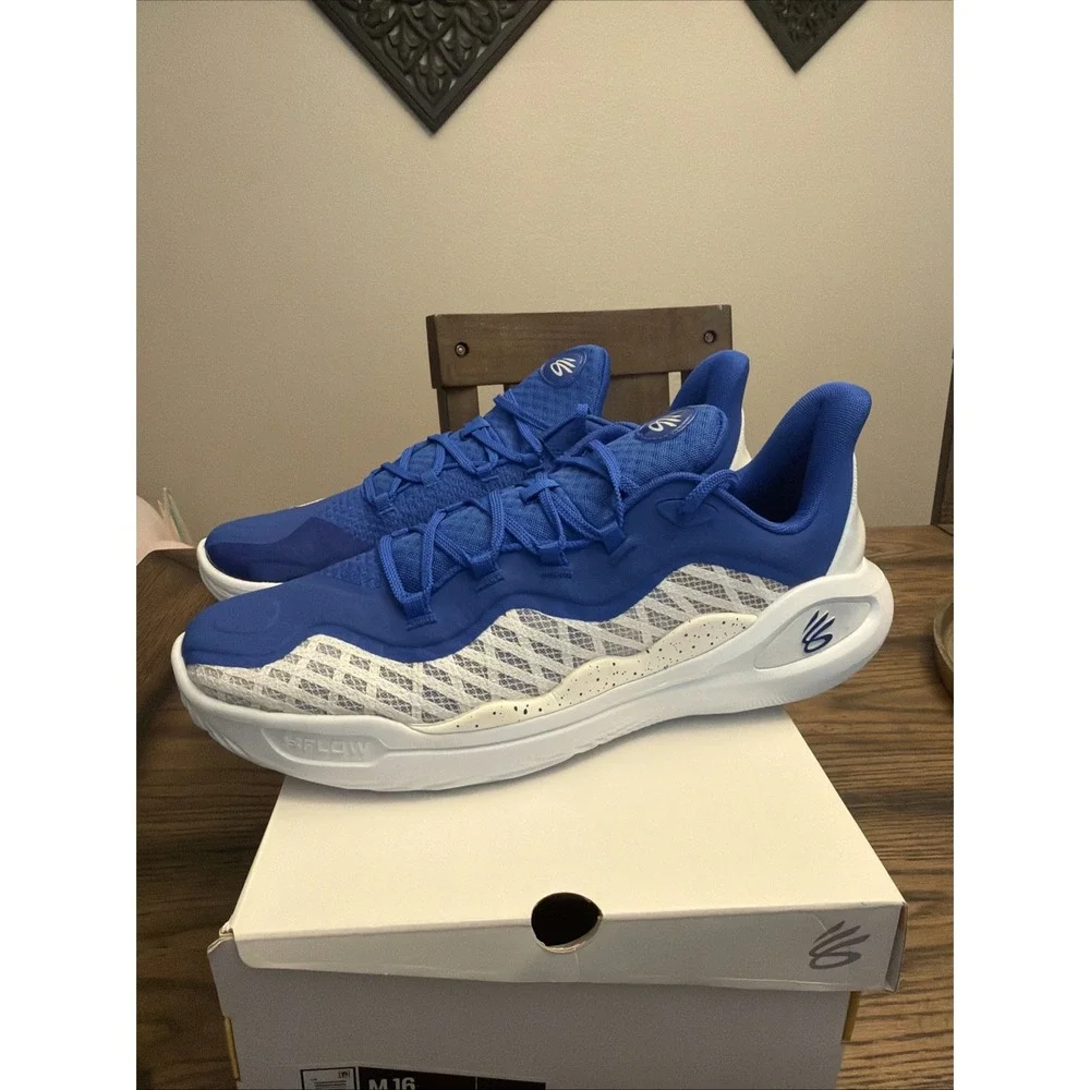 Men Under Armour Team Curry 11 Basketball Shoes Size 16 Blue White 3027637 103